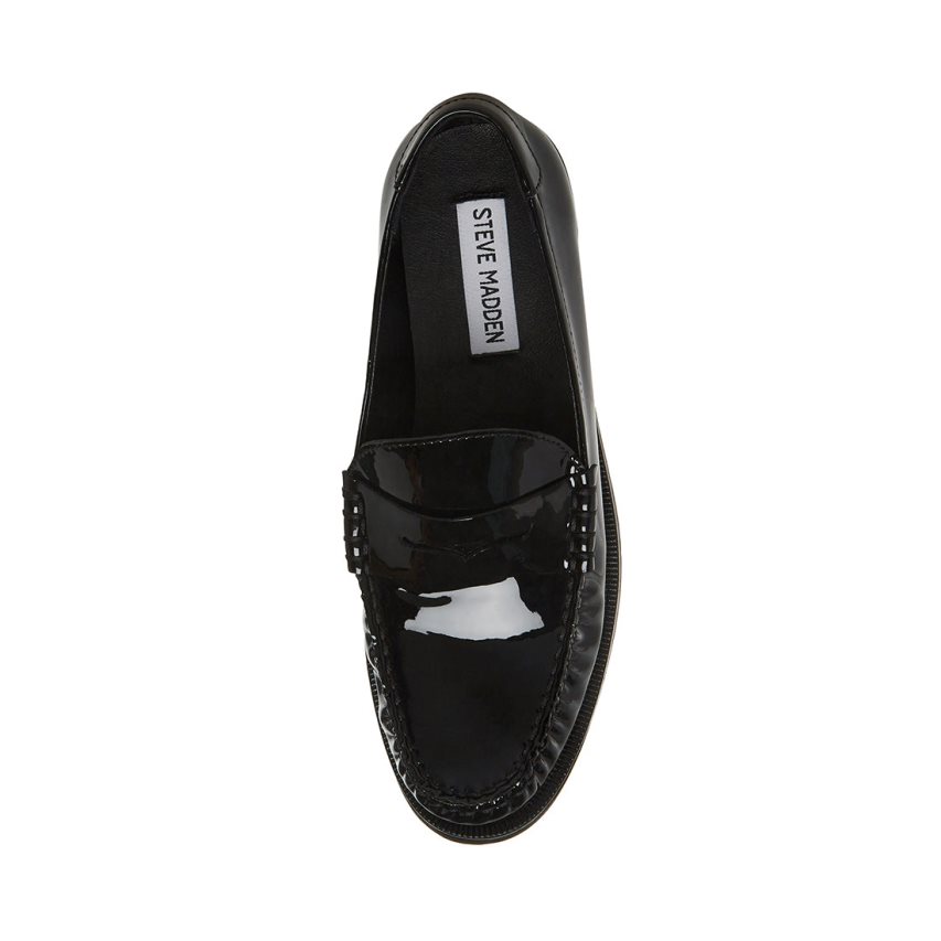 Loafers Steve Madden Emmet Charol Mujer Negras | ES NB3E16